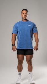 Retro Oversized Tee - Sky Blue